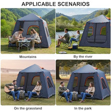 Load image into Gallery viewer, 2-3 Person Inflatable Glamping Tent,Easy Set up with Hand Air Pump, Waterproof Blow Up Tent for Adults, Portable Outdoor for Hiking/Backpacking/Fishing,Grey
