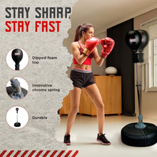 Load image into Gallery viewer, Ringside Fitness Reflex Bag, Dipped Foam Top, Ideal for Boxing, MMA, Muay Thai, and More, Punching Bag Stand with Plastic Base and Chrome Spring, Adjustable Height, 49"–69"