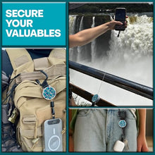 Load image into Gallery viewer, ClutchLoop Anti-Theft Phone Tether - Universal Adhesive Anchor, Retractable Steel Line and Locking Carabiner (Turquoise)