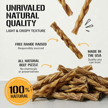 Load image into Gallery viewer, Dog Chits Braided Bully Sticks for Dogs & Puppies - 100% Beef Pizzle, High Protein, Low Fat Dog Chew Sticks - Baked, Low-Odor – Long-Lasting, Keep Dogs Engaged & Happy - Made in USA - 12inch, 3Pack