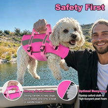 Load image into Gallery viewer, Dogcheer Dog Life Vest High Buoyancy Safety Jacket with Rescue Handle, Dog Swim Vest with Zipper, Reflective Adjustable Dog Flotation Vest for Water Swimming Boating - Pink, M