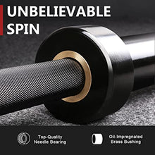 Load image into Gallery viewer, LIONSCOOL 7ft Olympic Barbell (Black E-coating, 1000LBS, No Center Knurl)