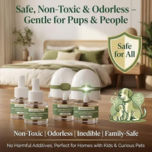 Load image into Gallery viewer, Dog Calming Pheromone Diffuser Kit, Pet Diffuser for Stress Support, Reduces Stress and Promotes Relaxed Behavior, 2 Plug-in & 4 Packs Refill, 120 Day Supply (Non-Toxic, Safe & Inedible), with Light