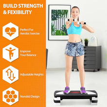 Load image into Gallery viewer, Smartxchoices 30'' Aerobics Stepper Workout Step Platform with 4" - 6" - 8" Adjustable Risers, Fitness Exercise Workout