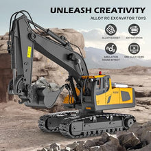 Load image into Gallery viewer, ADTHLIER Remote Control Excavator Toy for Boys 6-11 yrs Old,11-Channel RC Excavator Toy ,with Metal Shovel.
