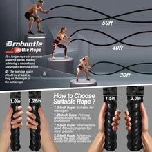 Load image into Gallery viewer, Brobantle Battle Rope 1 Inch Diameter,30FT Exercise Workout Ropes for Home Gym Heavy Weighted Training Rope for Working Out