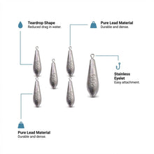 Load image into Gallery viewer, MLYLM Teardrop Drop Shot Sinkers, Lead Fishing Weights, Bass Catfish Surf