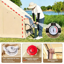 Load image into Gallery viewer, Inflatable Tents for Camping, Blow Up Tent with Hand Pump, Easy Setup Inflatable Hot Tent with Stove Jack, Waterproof Oxford Air Glamping Tents for Camping Adult 4 Person Upgrade Version