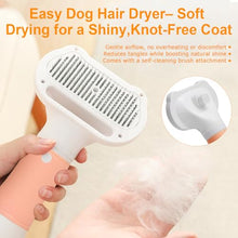 Load image into Gallery viewer, 3-in-1 Pet Hair Dryer & Slicker Brush for Dogs & Cats – Portable, Professional, Adjustable Temp, Overheat Protection Dog Hair Dryer (pink)