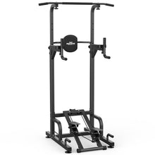 Load image into Gallery viewer, RELIFE REBUILD YOUR LIFE Power Tower Pull Up Bar Station Workout Dip Station for Home - (Black-01)