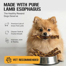Load image into Gallery viewer, Dog Chits Lamb Esophagus Chews for Dogs & Puppies - Natural Single Ingredient - High Protein, Low Fat Lamb Chew - Long Lasting, Easily Digestible - Great for Joint - Dental Clean Crunch - 6inch, 15pck