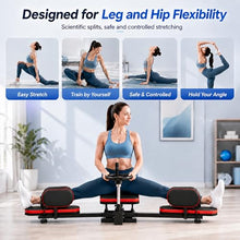 Load image into Gallery viewer, 39"x15"x16.5" Split Leg Stretcher, 240° Adjustable Flexibility Trainer, Foldable Leg Stretch Machine, EPP Memory Foam, Carbon Steel Frame, 560lbs Capacity, Splits Yoga Ballet Home Training (Black Red)