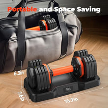 Load image into Gallery viewer, FLYBIRD Adjustable Dumbbell Set of 2, 50LB/25LB Weights Dumbbell Set for Home Gym Exercise & Fitness, Fast Change Weights with Anti-Slip Handle, Multiweight Options for Full Body Workout Suitable Men/Women(25LBX2)