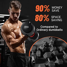 Load image into Gallery viewer, HYPATA 25 lbs Pair Adjustable Dumbbell Set, Fast Adjust Weight with Tray Suitable, Adjustable Dumbbells for Full Body Workout