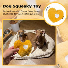 Load image into Gallery viewer, FUNNY FUZZY Dog Toy, Heart Plush Squeaky Dog Toy for Puppy Cats with Soft Squeaker, Fun for Indoor Puppies and Kitten, Pet Toy for Small Medium Large Breeds, Yellow,2 Pack