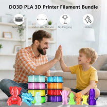 Load image into Gallery viewer, 1.75mm Silk Shiny PLA 3D Printer Filament 8 Bright Colors Bundle: Silk Yellow/Lime Green/Orange/Sky Blue/Pink/Cyan/Red/Purple, Each Spool 250g, Total 2Kg 3D Printing Material, 250g x 8 Spools