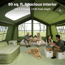 Load image into Gallery viewer, ABORON 4-6 Person Inflatable Camping Tent, Easy Setup Air Tent with Pump