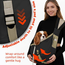 Load image into Gallery viewer, Dog Carrier Sling,Dog Carriers for Small Dogs & Cats Under 20 lbs,Puppy Carrying Backpack Pet Purse with Pockets,Adjustable Shoulder Strap,Hands Free for Travel (Black)
