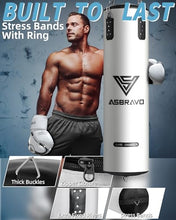 Load image into Gallery viewer, ASBRAVO Punching Bag for Adults, 4ft PU Heavy Boxing Bag Set 12OZ Gloves for MMA Muay Thai Kickboxing Training Home Gym, Martial Art (Unfilled)-White