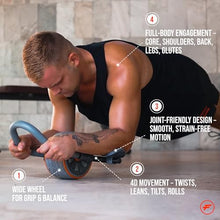 Load image into Gallery viewer, CoreFlex4D Ab Roller Wheel with Elbow Support – Dynamic 4D Core Workout Equipment for Abs