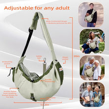 Load image into Gallery viewer, Dog Carrier Sling,Dog Carriers for Small Dogs & Cats Up to 20 lbs,Puppy Carrying Backpack Pet Purse with Pockets,Adjustable Shoulder Strap,Hands Free for Travel (Army-Green)