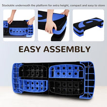 Load image into Gallery viewer, BalanceFrom Aerobic Step Platform Trainer with Adjustable 3-Level Risers, 400 Pound Weight Capacity – Non-Slip Exercise Stepper for Cardio, Strength, and Fitness Workouts at Home or Gym