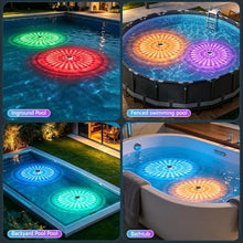 Load image into Gallery viewer, Solar Floating Pool Lights, 2026 Upgrade 2-Pack Solar Pool Lights for Above Ground & Inground Pools, 57 Lighting Modes, IP67 Waterproof, 3 Timers, 3000mAh, for Pool Parties, Backyard, Pond & Bathtub