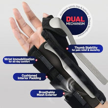 Load image into Gallery viewer, Dr. Arthritis Carpal Tunnel Wrist Brace Night Support, Thumb Spica Splint Right Hand for De Quervains Tenosynovitis, Tendonitis, Wrist Brace With Thumb Support-Small/Medium-Women & Men, Black