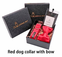 Load image into Gallery viewer, ARING PET Bowtie Dog Collar,Velvet Dog Collars with Removable Bowtie, Christmas Adorable Dog Collar, Small.