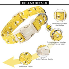 Load image into Gallery viewer, ARING PET Bees Dog Collar, Cute Spring Summer Yellow Bee Pet Collars for Puppy Small Medium Large Boy Girl Dogs-S