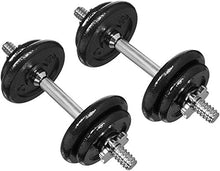 Load image into Gallery viewer, Amazon Basics Adjustable Dumbbell Hand Weight Set with Storage Case, Portable, Secure, 38 Pounds, Black
