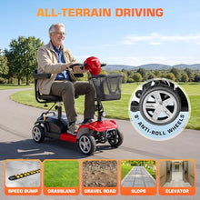 Load image into Gallery viewer, Wooken 4-Wheel Mobility Scooter for Seniors, Adults, Elderly, Foldable Mobility Scooter, Powered Mobility Scooter Wheelchair Device, All Terrain Compact Heavy Duty Mobility for Travel