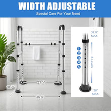 Load image into Gallery viewer, Toilet Safety Rails, Adjustable Toilet Safety Frame & Rails, Toilet Safety Rail for Elderly Adults