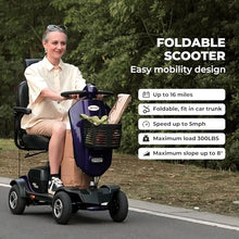 Load image into Gallery viewer, Metro Mobility 25 Mile 330 lbs Capacity Mobility Scooter for Adults-Purple