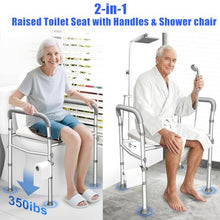 Load image into Gallery viewer, Toilet Seat Risers for Seniors, FSA and HSA Eligible Raised Toilet Seat with Handles, 8-Level Height and 3-Level Width Adjustment, Fits Most Body Sizes and Toilets, for Elderly, Pregnant, and Disabled