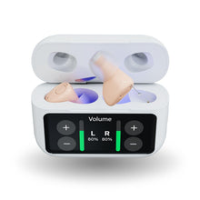 Load image into Gallery viewer, Audien Atom X Hearing Aid For Seniors & Adults with Hearing Loss - Noise Cancelling, Rechargeable OTC Bluetooth Hearing Aids w/Charging Case, 48+ Hour Battery Life, Touchscreen Control, Nearly Invisible Design