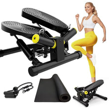 Load image into Gallery viewer, ZIWWVY- Mini Twist Stepper with Resistance Bands and Mat, Stepper Machine with 330LBS Weight Capacity, Stepper for Men and Women Full Body Workout, Adjustable Step Height, Smooth and Quiet