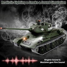 Load image into Gallery viewer, 1/16 RC Tank, Heng Long Soviet Union T-34 Army Toy with Smoke, Sound, Light, 2.4G Remote Control Tank