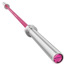 Load image into Gallery viewer, RitFit Elite 7ft Olympic Barbell, Robust 45lb Barbell for Weightlifting and Powerlifting, Superior Olympic Bar with Exceptional 500lbs Load Capacity, Weight Bar for 2” Standard Plates Sliver/Pink
