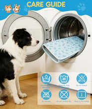 Load image into Gallery viewer, YAOGEG Upgraded Dog Cooling Mat for Dogs& Cats,Ice Silk Self Cooling Mat for Dogs(Q-Max>0.5),Washable Breathable Non-Slip Summer Dog Bed Mats for Crate Car Sofa Indoor Outdoor,Light Blue 23.6×17.7in