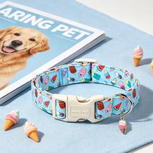Load image into Gallery viewer, ARING PET Summer Dog Collar, Cute Blue Ice Cream Doggy Collars for Puppy Small Medium Large Boy Girl Dogs Pet, for Daily Photos Outdoor Beach Walking Hiking Picnic, L