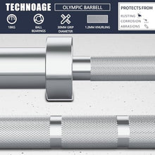 Load image into Gallery viewer, TECHNOAGE 7FT Olympic Barbell, 40LB Olympic Weight Bar with 2-Inch Sleeves- Sliver