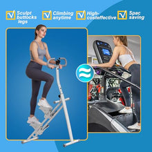 Load image into Gallery viewer, Stair Stepper for Home Gym, Foldable Vertical Climber Workout Machine, Full Body Cardio Machine with Adjustable Handles, LCD Monitor (White)