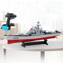 Load image into Gallery viewer, 23.6" Inch Remote Controlled Warship Battleship10km/h 4WD 2.4G RC Controlled Ship 1:390 Scale On Water Lakes Pools Exhibits Models