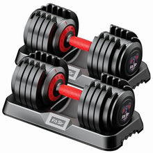 Load image into Gallery viewer, Adjustable Dumbbell Set, 10-in-1 25LB/55LB Ajustable Dumbbells with Safe Locking System, Enclosed Storage Tray