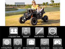 Load image into Gallery viewer, 24V Kids Electric UTV Toy Car with Remote Control, All-Terrain Off-Road Ride On Vehicle for Big Kids 3-8 Years, Powerful Motor (Black)