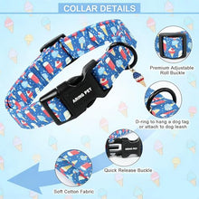 Load image into Gallery viewer, ARING PET Summer Dog Collar, Cute Blue Ice Pop Ice Cream 4th of July Pet Collars for Puppy Small Medium Large Female Girl Dogs-L