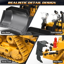 Load image into Gallery viewer, RC Bulldozer Toy for Boys, Remote Control Play Bulldozer Construction Vehicles