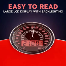 Load image into Gallery viewer, Thick Tempered Glass - Extra Large Display - Easy to Read Digital Bathroom Scale - New - Red