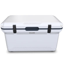 Load image into Gallery viewer, ENGEL 60 QT Ultra-Light Injection Molded Cooler - Ice Chest Keeps Ice up to 7 Days - Large Cooler Includes Wire Basket, Divider and Built-in Bottle Opener - White with Dark Grey Interior (White)
